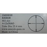 Прицел оптический SMERSH 4-12*50AO Mil-dot d25.4mm