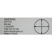 Прицел оптический SMERSH 1-4*24IRF Mil dot d30mm